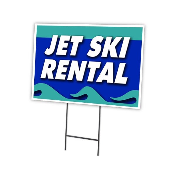 Signmission Jet Ski Rental Yard Sign & Stake outdoor plastic coroplast window, C-1216-DS-Jet Ski Rental C-1216-DS-Jet Ski Rental - main